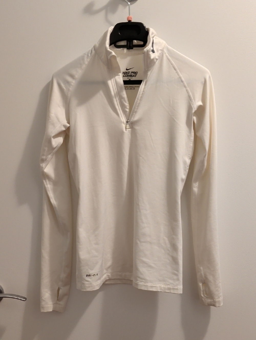 Nike White Long-Sleeve Half-Zip Performance Top